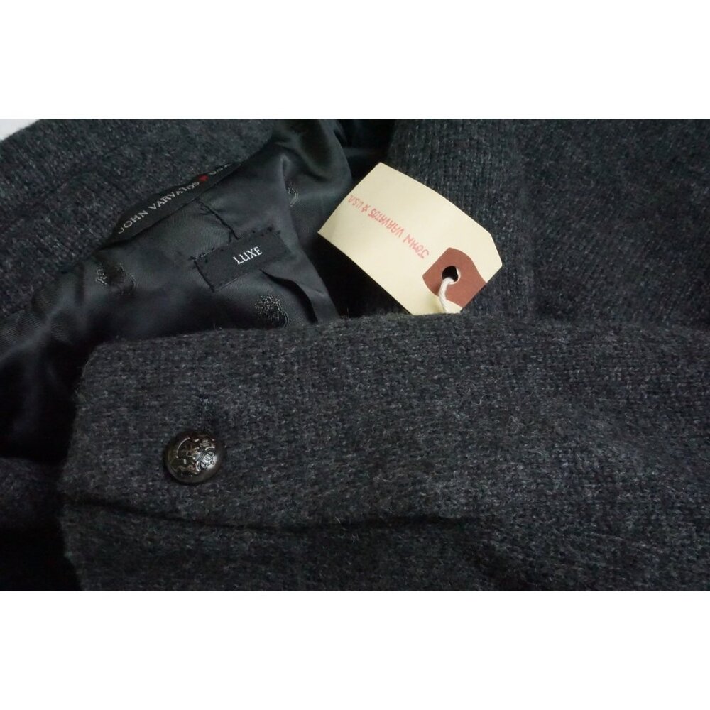 John Varvatos Gray Woven Heavy Flannel Wool Blend Sport Coat Jacket 40 Brand New